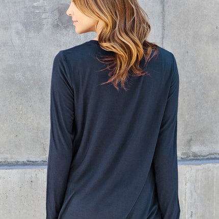 Basic Bae Full Size V-Neck Long Sleeve Top - MimiStylez