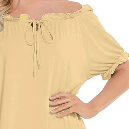 Lace Detail Short Sleeve Lounge Dress - MimiStylez