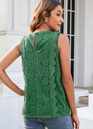 Lace V-Neck Tank - MimiStylez