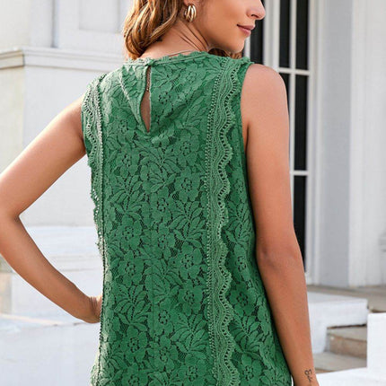 Lace V-Neck Tank - MimiStylez