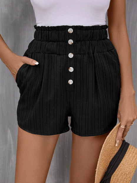 Pocketed High Waist Shorts - MimiStylez