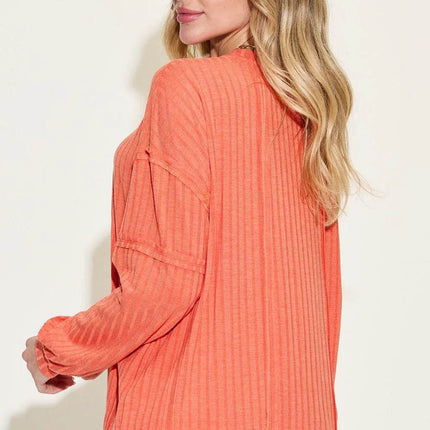 Basic Bae Full Size Ribbed Round Neck Long Sleeve T-Shirt - MimiStylez