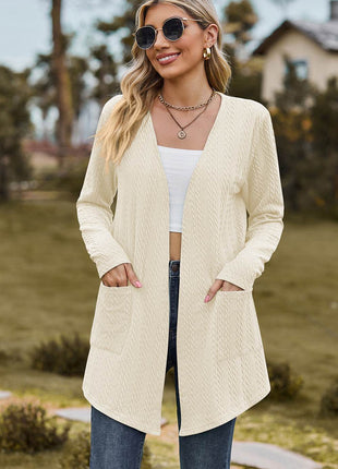 Open Front Long Sleeve Cardigan - MimiStylez