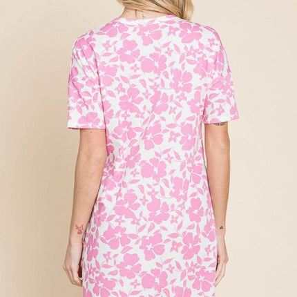 BOMBOM Floral Button Down Mini Dress - MimiStylez