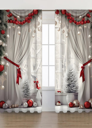 2PCs European Curtain Christmas Series