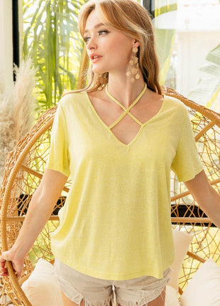 BiBi Tied Detail Short Sleeve T-Shirt - MimiStylez