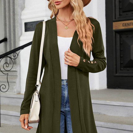 Open Front Long Sleeve Cardigan - MimiStylez