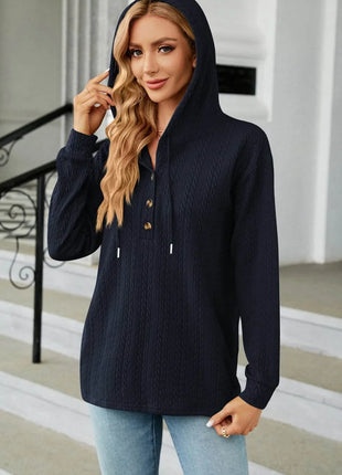 Cable-Knit Long Sleeve Hoodie - MimiStylez