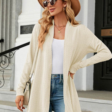 Open Front Long Sleeve Cardigan - MimiStylez