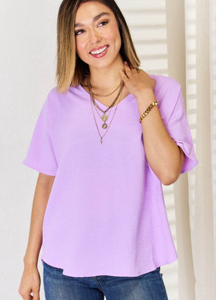 Zenana Texture Short Sleeve T-Shirt - MimiStylez