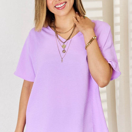 Zenana Texture Short Sleeve T-Shirt - MimiStylez