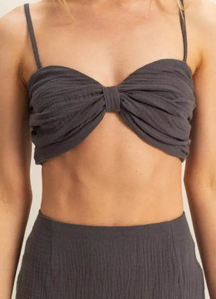 HYFVE Ruched Bra Top and Mini Skirt Set - MimiStylez
