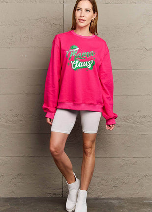 Simply Love Full Size MAMA CLAUS Round Neck Sweatshirt - MimiStylez