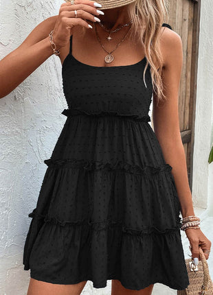 Frill Spaghetti Strap Tiered Dress - MimiStylez
