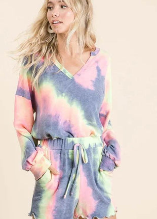 BiBi Tie Dye French Terry Top and Shorts Set - MimiStylez