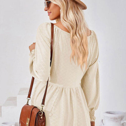 V-Neck Lantern Sleeve Blouse - MimiStylez