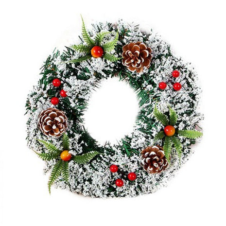 Christmas Flocked Wreath Decoration 20CM, 30CM, 40CM