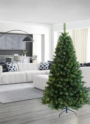 Pre-lit Christmas Tree 6ft Artificial Hinged Xmas Tree With Foldable Stand