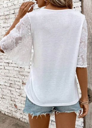 V-Neck Half Sleeve T-Shirt - MimiStylez