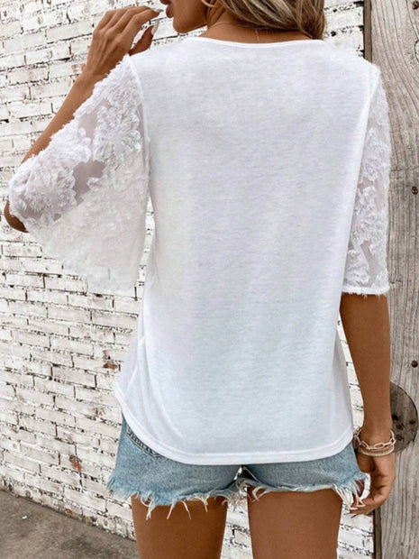V-Neck Half Sleeve T-Shirt - MimiStylez