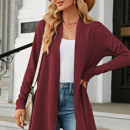 Open Front Long Sleeve Cardigan - MimiStylez