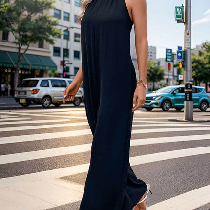 Tied Grecian Wide Leg Jumpsuit - MimiStylez