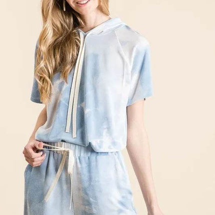 BiBi Tie Dye French Terry Hoodie Top and Bottom Set - MimiStylez
