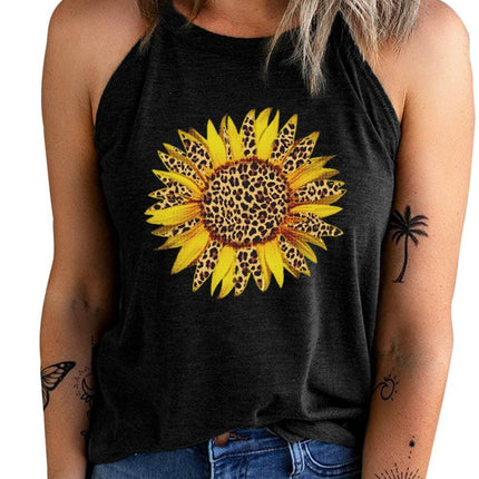 Sunflower Graphic Round Neck Tank - MimiStylez