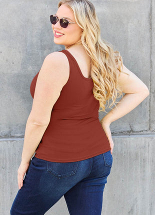 Basic Bae Full Size Square Neck Wide Strap Tank - MimiStylez