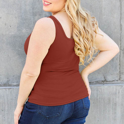 Basic Bae Full Size Square Neck Wide Strap Tank - MimiStylez
