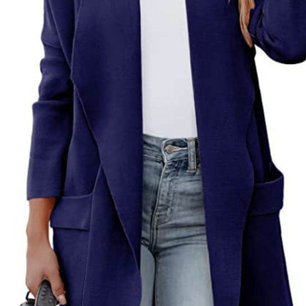 Open Front Dropped Shoulder Outerwear - MimiStylez