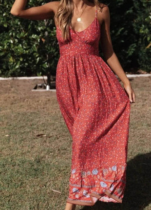 Printed Maxi Cami Dress - MimiStylez