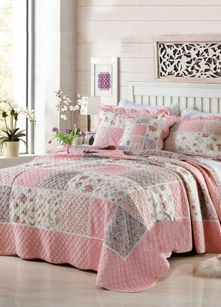 Washed Pure Cotton Thickened Non-slip Pure Cotton Quilt Three-piece Set