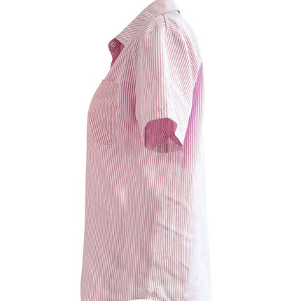 Full Size Striped Button-Up Casual Shirt with Pocket Plus Size - MimiStylez