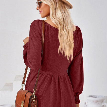 V-Neck Lantern Sleeve Blouse - MimiStylez