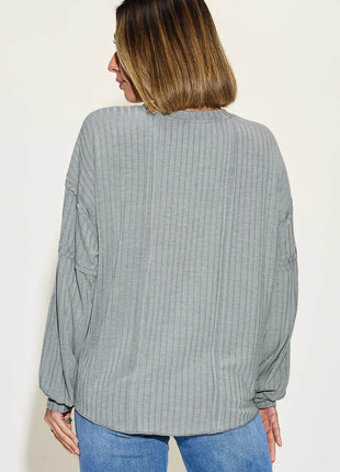 Basic Bae Full Size Ribbed Round Neck Long Sleeve T-Shirt - MimiStylez