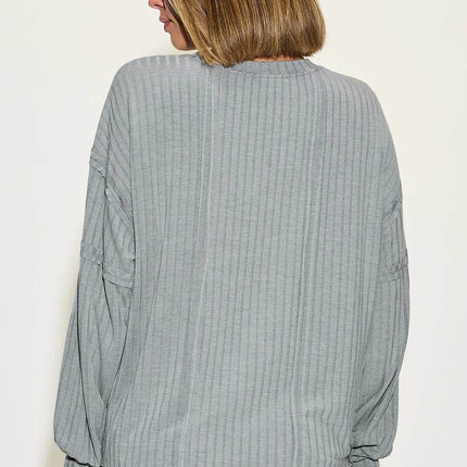 Basic Bae Full Size Ribbed Round Neck Long Sleeve T-Shirt - MimiStylez