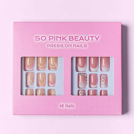 SO PINK BEAUTY Press On Nails 2 Packs - MimiStylez