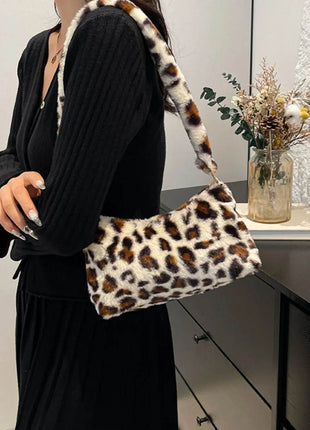 Leopard Fluff Shoulder Bag - MimiStylez
