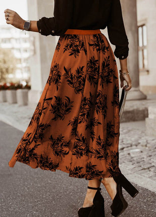 Embroidered High Waist Skirt - MimiStylez