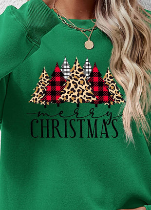 MERRY CHRISTMAS Round Neck Long Sleeve Sweatshirt - MimiStylez