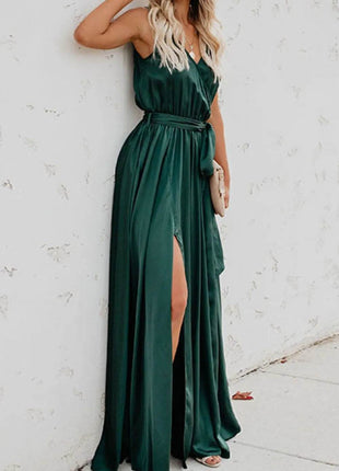 Surplice Tie Waist Maxi Dress - MimiStylez