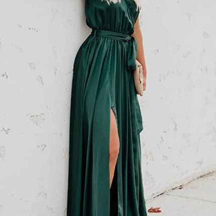 Surplice Tie Waist Maxi Dress - MimiStylez