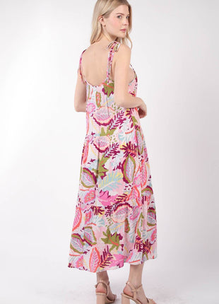 VERY J Tropical Printed Cami Midi Dress - MimiStylez