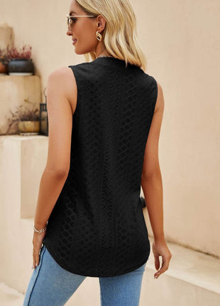 Eyelet Notched Tank - MimiStylez