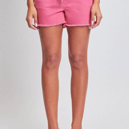 YMI Jeanswear Full Size Drawstring Raw Hem Shorts - MimiStylez