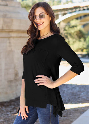 Basic Bae Full Size Round Neck Pocketed T-Shirt - MimiStylez