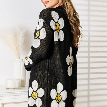 Floral Button Down Longline Cardigan - MimiStylez