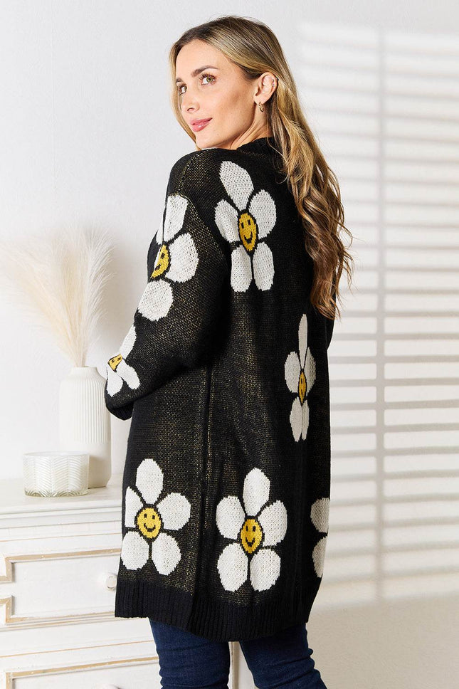 Floral Button Down Longline Cardigan - MimiStylez
