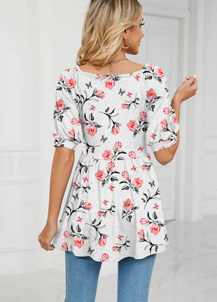 V-Neck Babydoll Blouse - MimiStylez